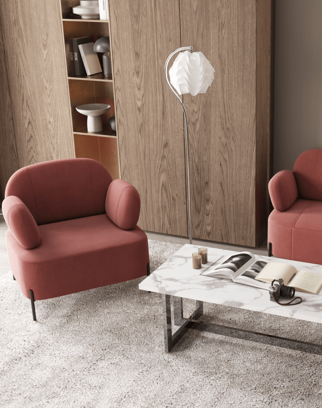 Диван Кэнди, Торшер Flake, Кресло Кэнди, Журнальный столик Нэйтан