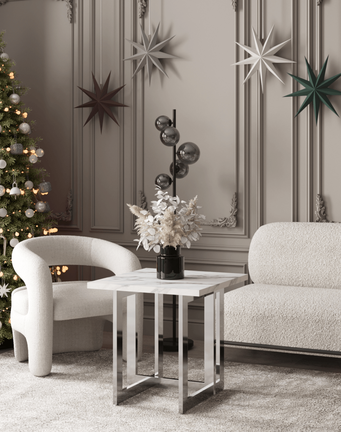 Диван Стоун, Кресло Bones, Торшер Renny, Журнальный столик Нэйтан