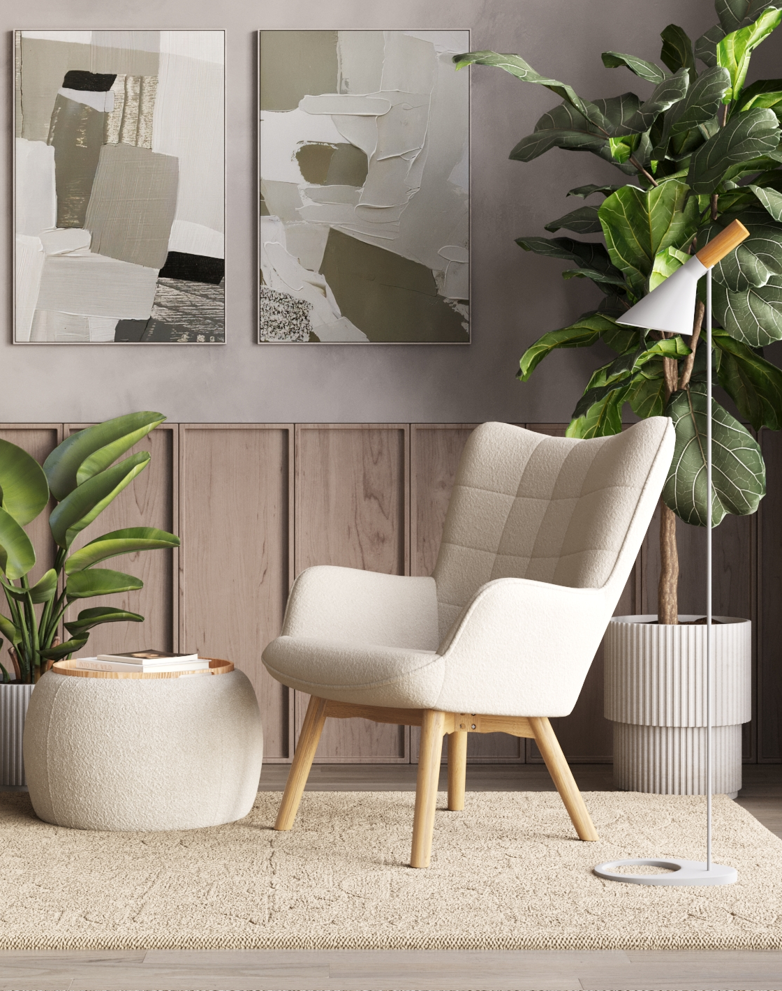 Торшер Turin, Кресло Манго, Пуф-трансформер Люкке