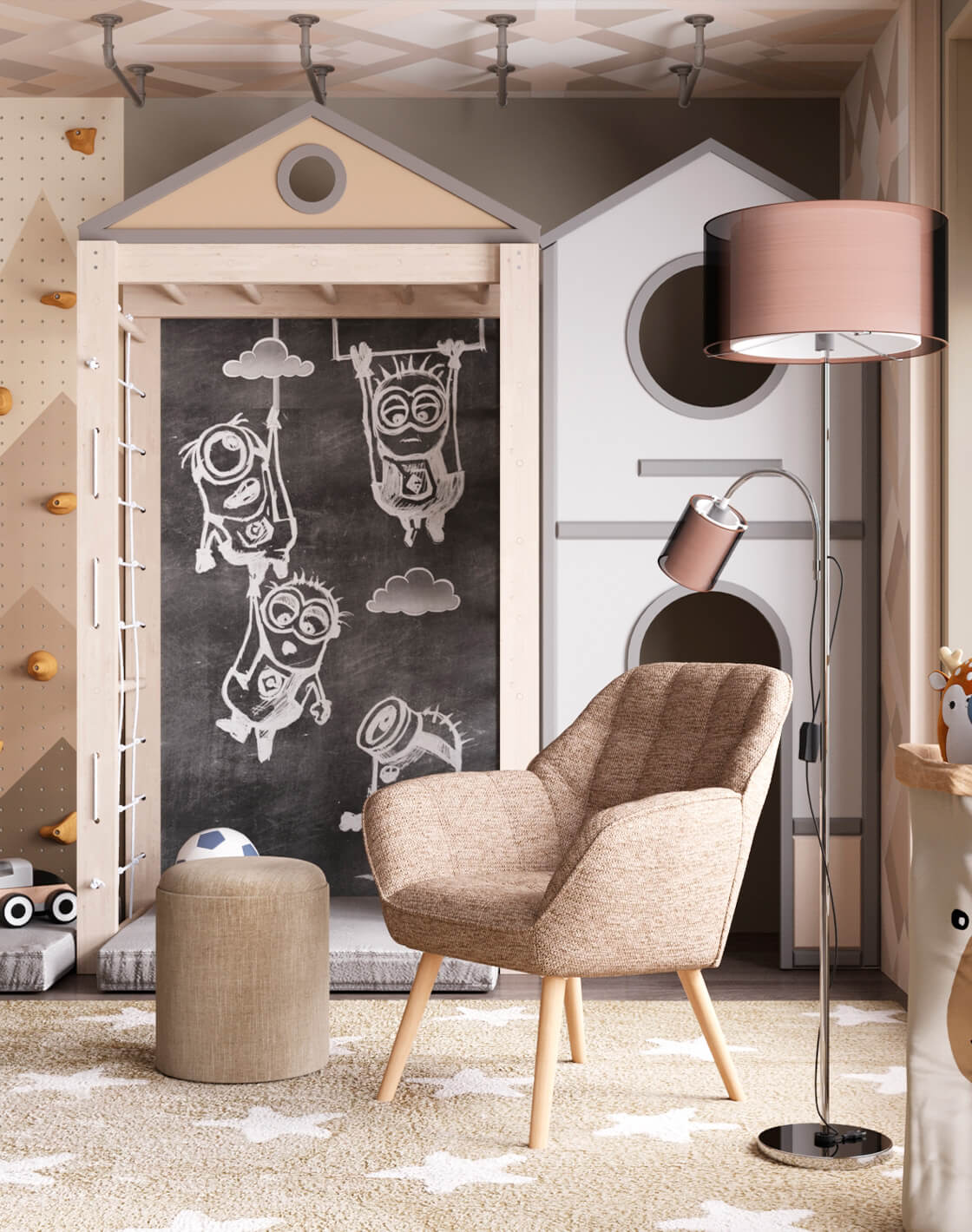 Кресло Вэйл, Торшер Room, Пуф-столик Хюгге