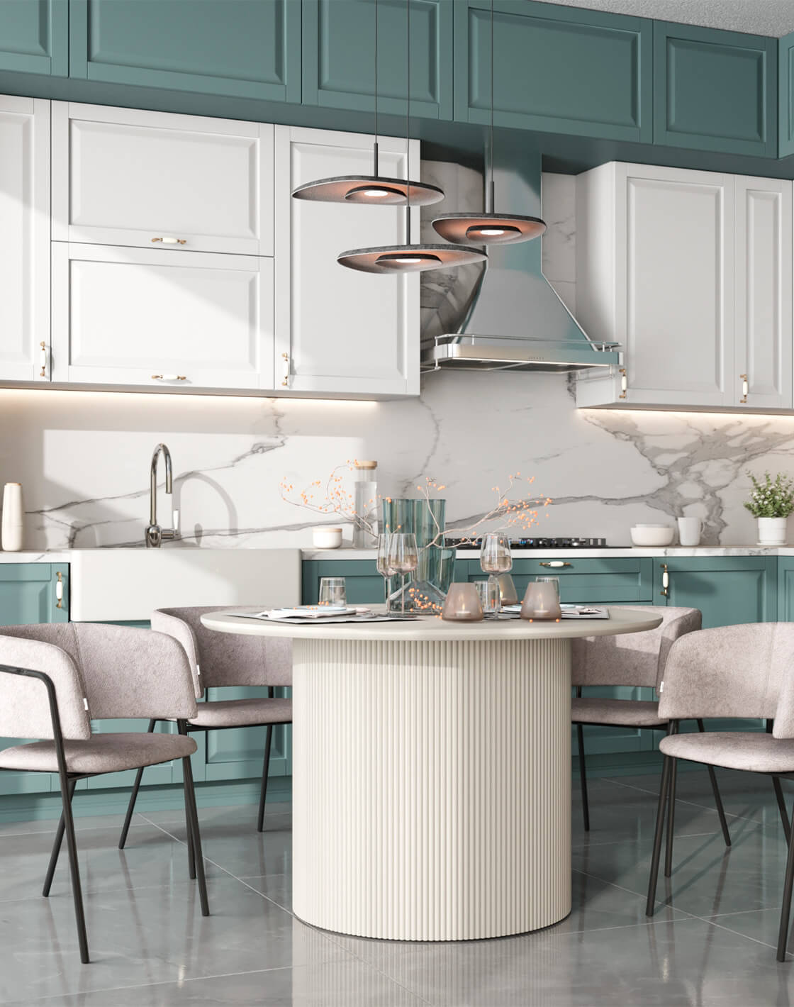 Стол Ballet, Кресло Нэлли, Светильник подвесной Agato