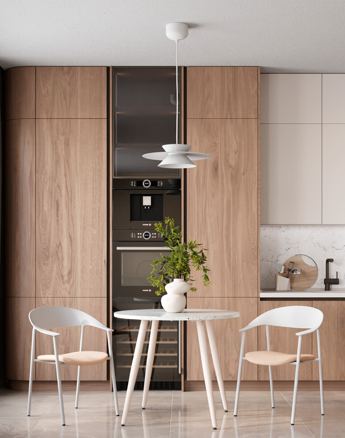 Стул Eila, Стол Nymphaea, Светильник подвесной Chester