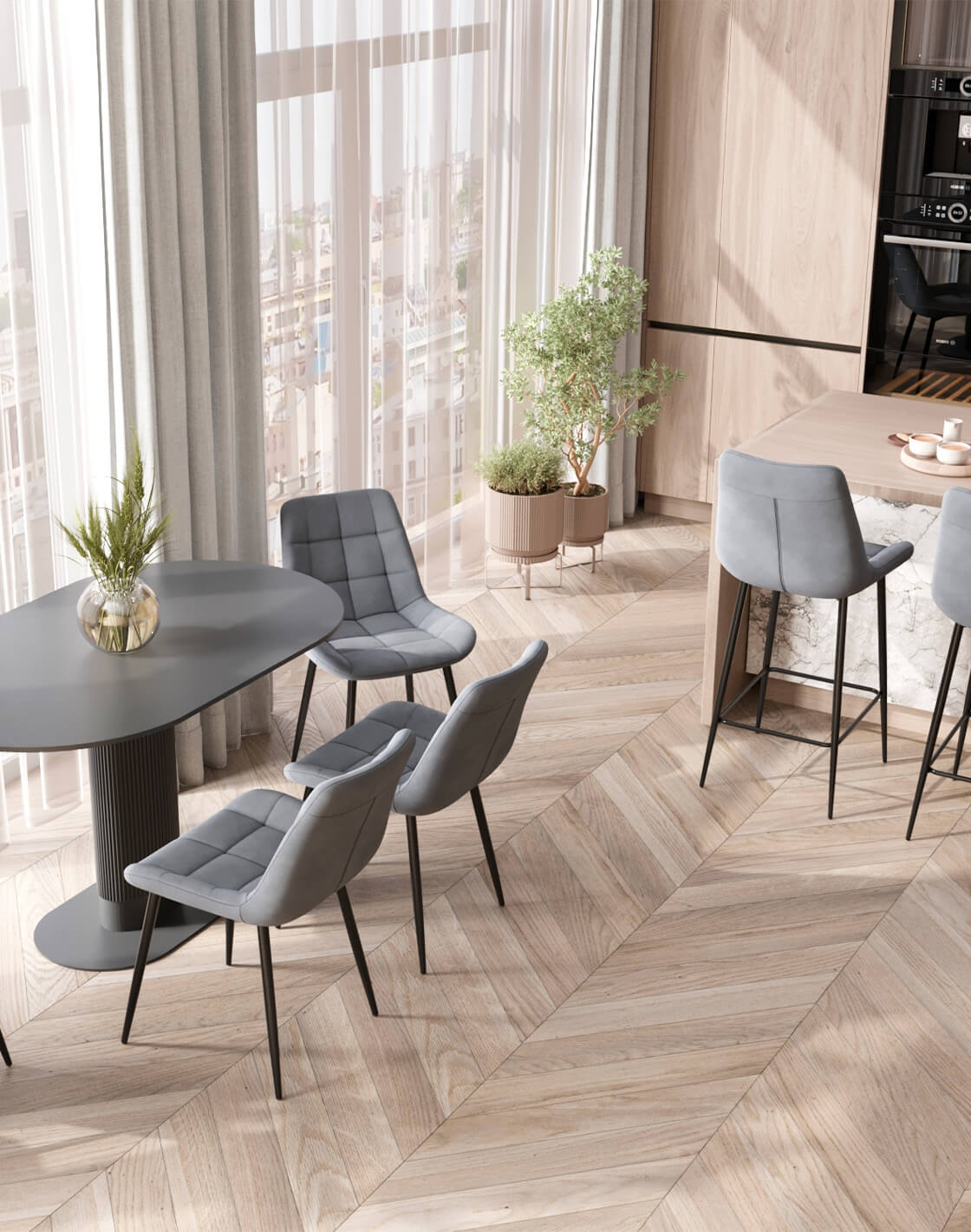 Стул Флекс, Стол Mystery, Стул барный Флекс