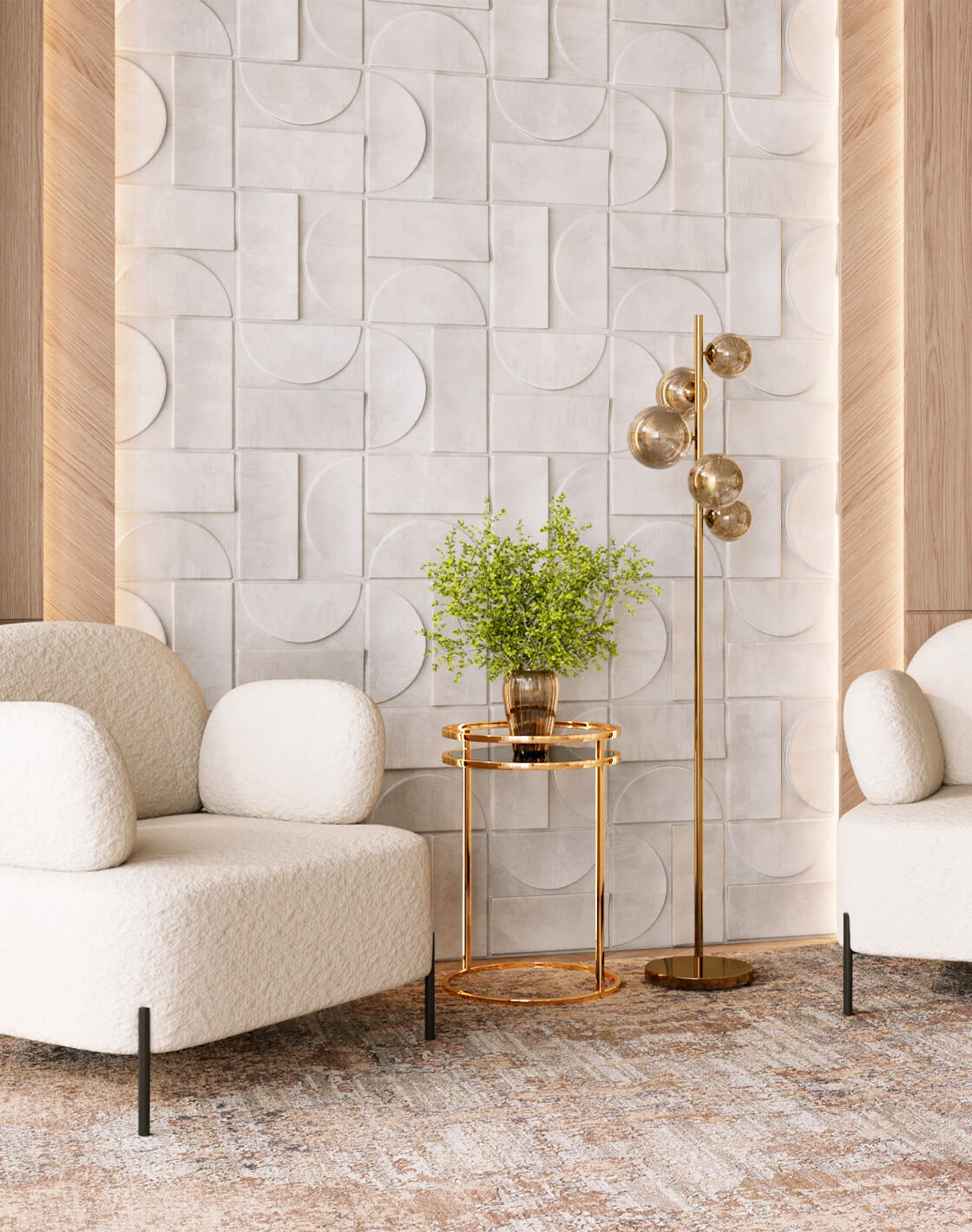 Кресло Кэнди, Торшер Renny, Журнальный столик Гестия