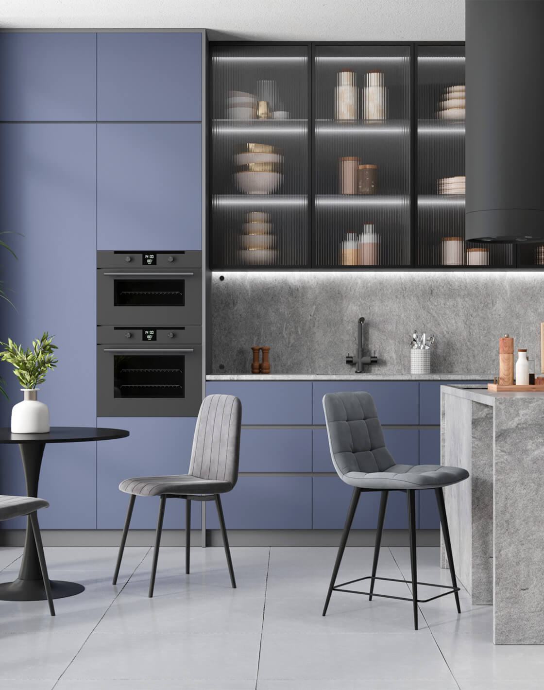 Стул Easy, Стол Tulip, Стул полубарный Джанго