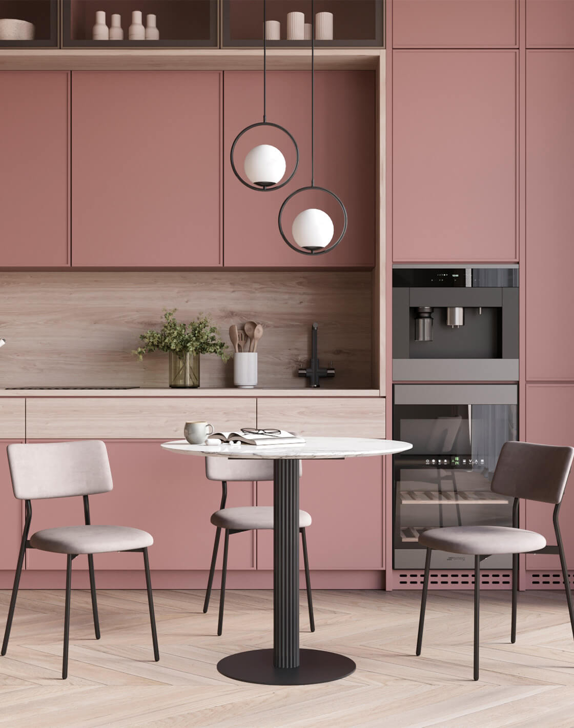 Стол Stem, Стул Амелия, Светильник подвесной Barocco