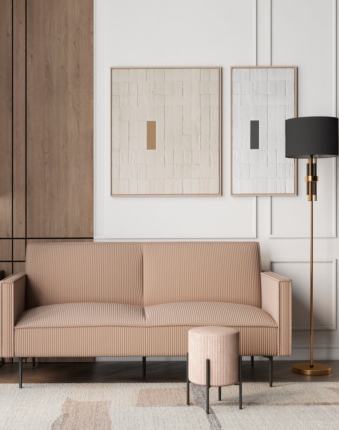 Пуф Кейси, Торшер Trio, Диван Кассель