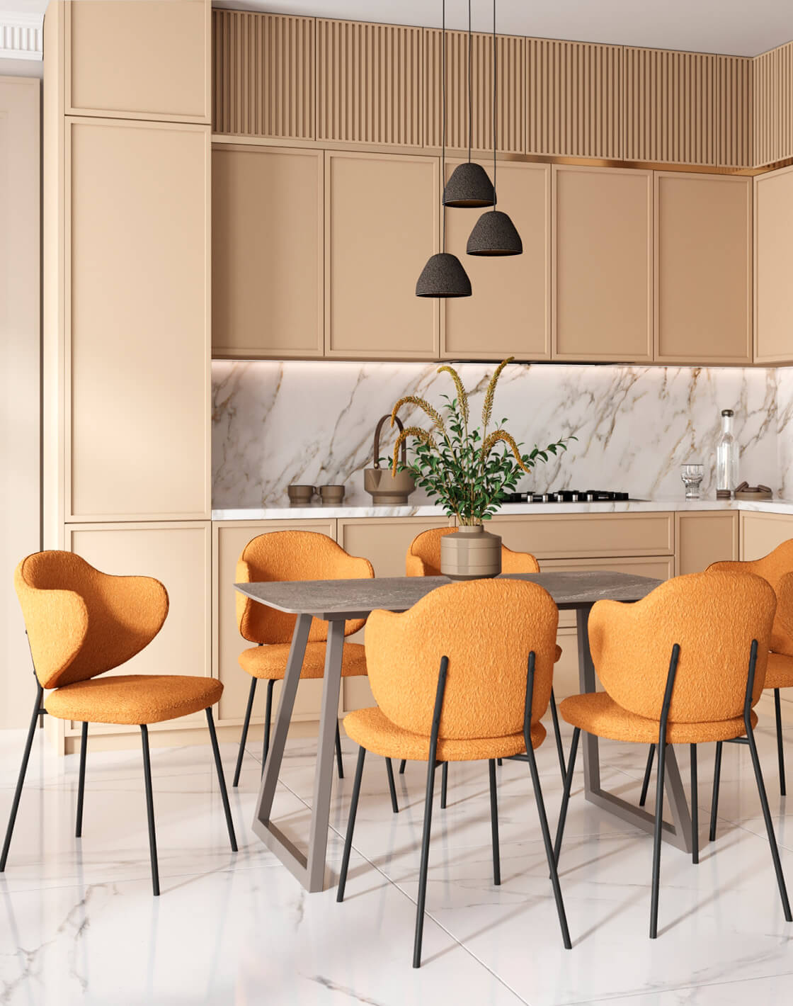 Стул Bellamy, Стол Vermont, Светильник подвесной Welli