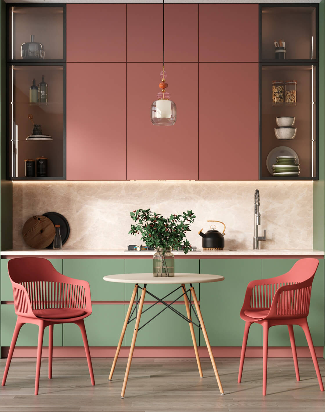 Стол DSW, Стул Crocus, Светильник подвесной Tilston Стол DSW, Стул Crocus, Светильник подвесной Tilston