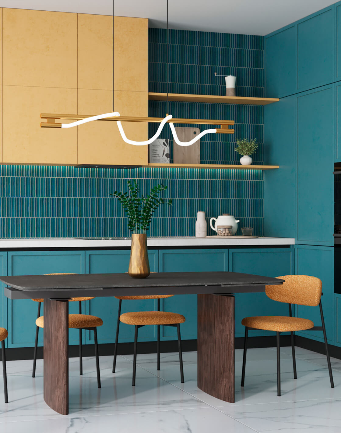 Стул Sevyn, Стол Астарта, Светильник подвесной True 