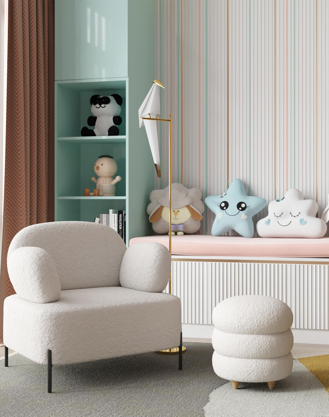  Пуф Винни, Кресло Кэнди, Торшер origami Birds