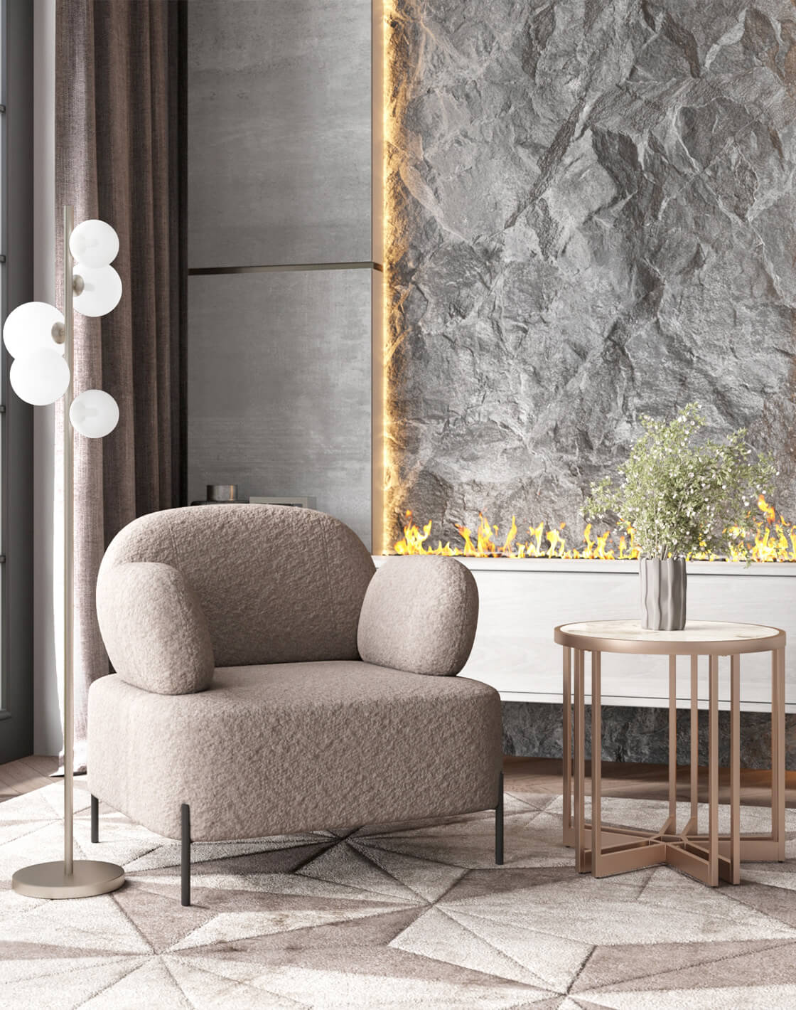 Кресло Кэнди, Торшер Renny, Журнальный столик Алиада 