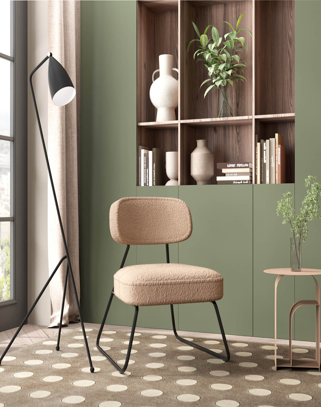 Кресло Kate, Торшер Show, Журнальный столик Arwel