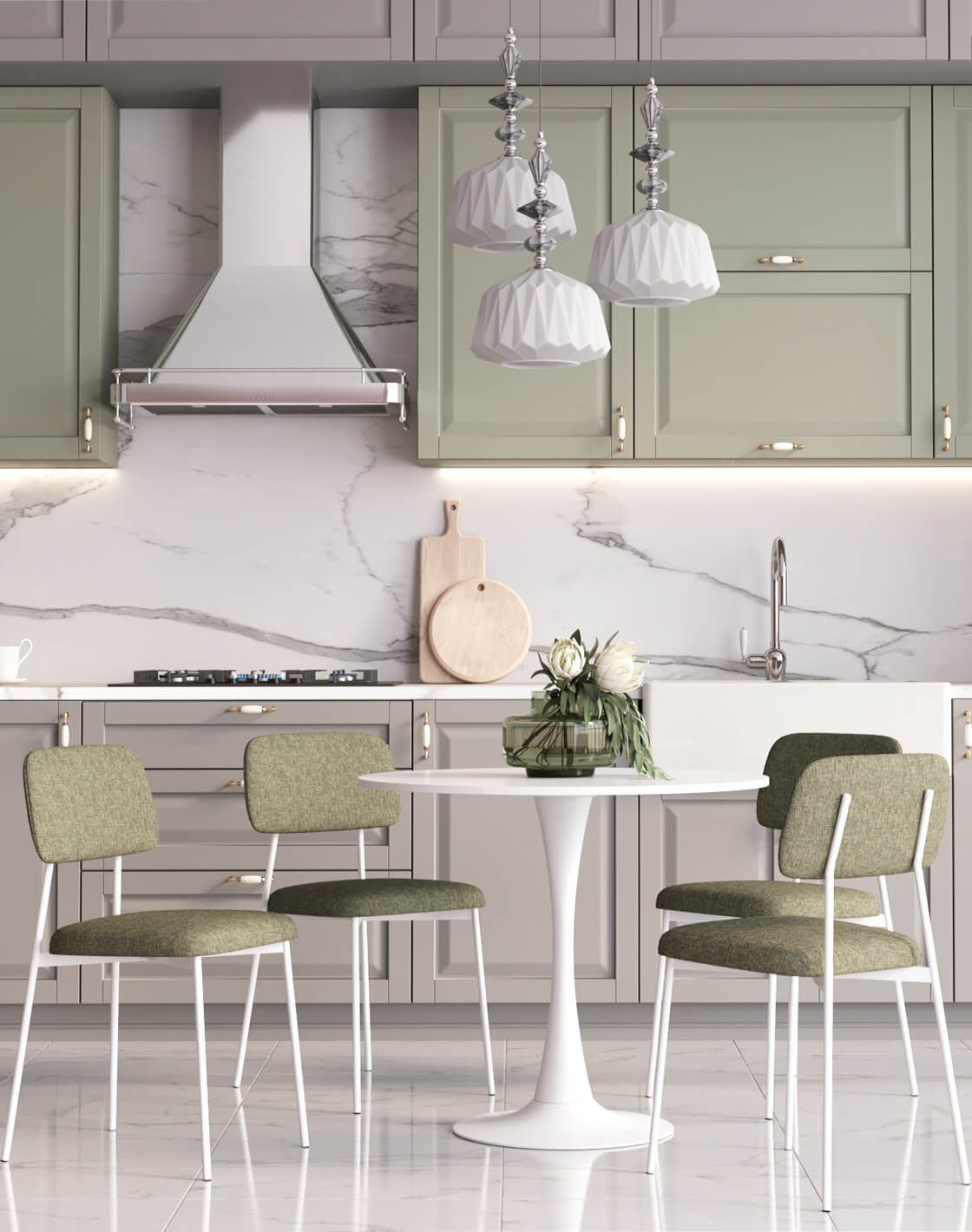 Стол Tulip, Стул Chao, Светильник подвесной Charm