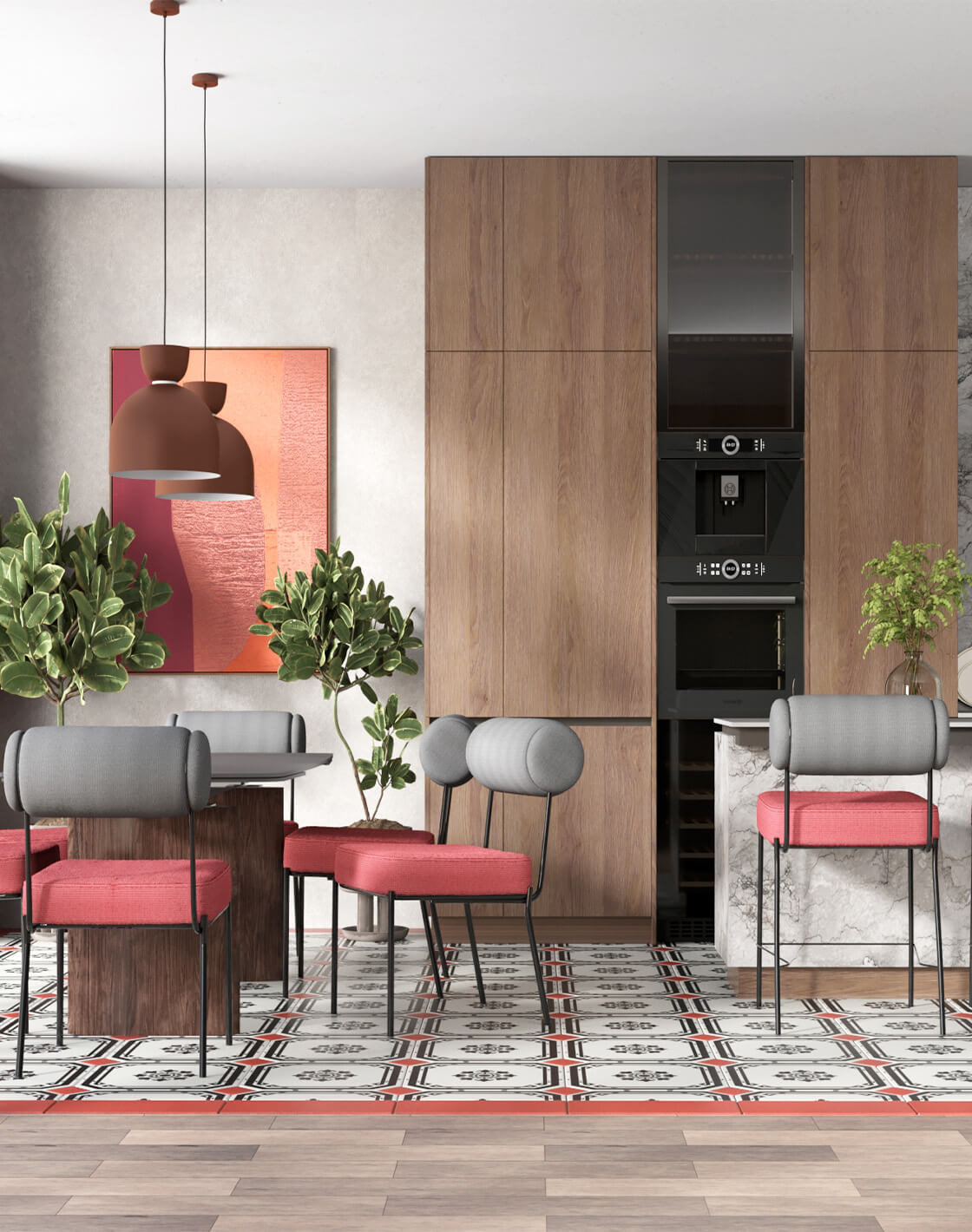  Стол Астарта, Стул Ponpoun, Стул полубарный Ponpoun, Светильник подвесной Allen