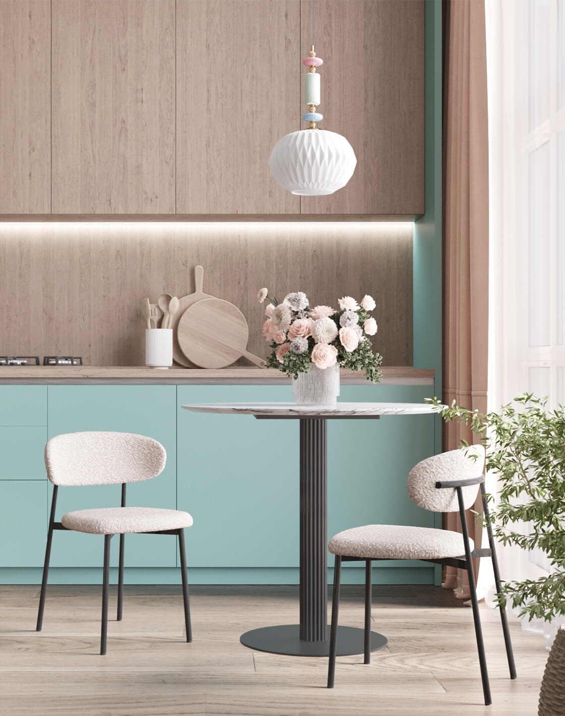 Стол Stem, Стул Sevyn, Светильник подвесной Charm, 