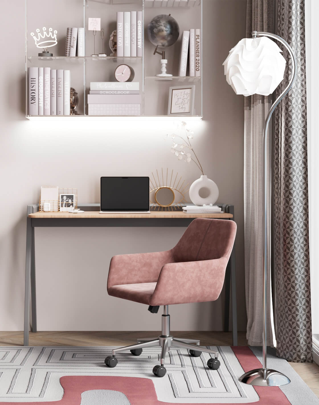 Кресло Ross, Стол Pyramid, Торшер Flake