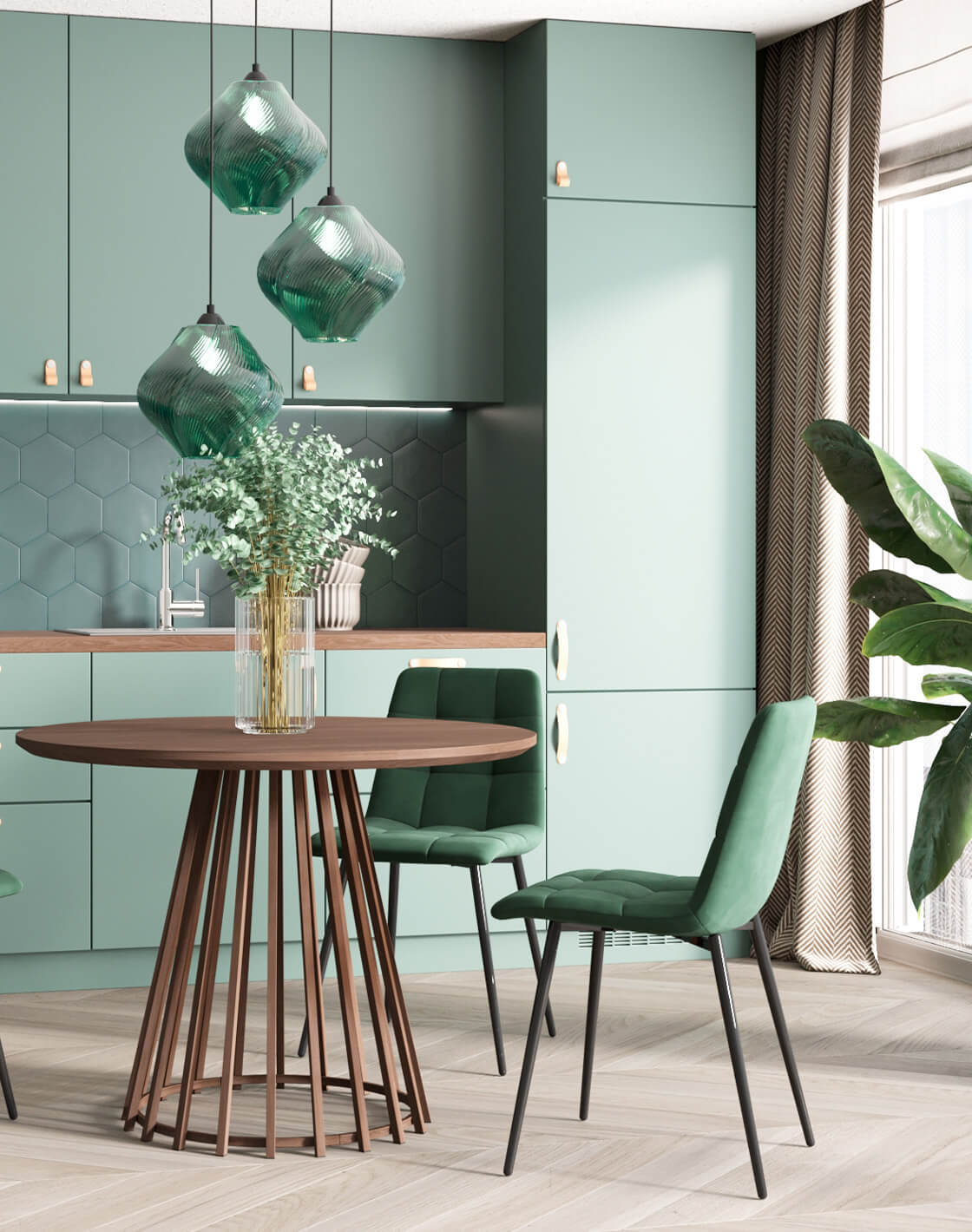 Стул Одди, Стол Daphne, Светильник Rozy