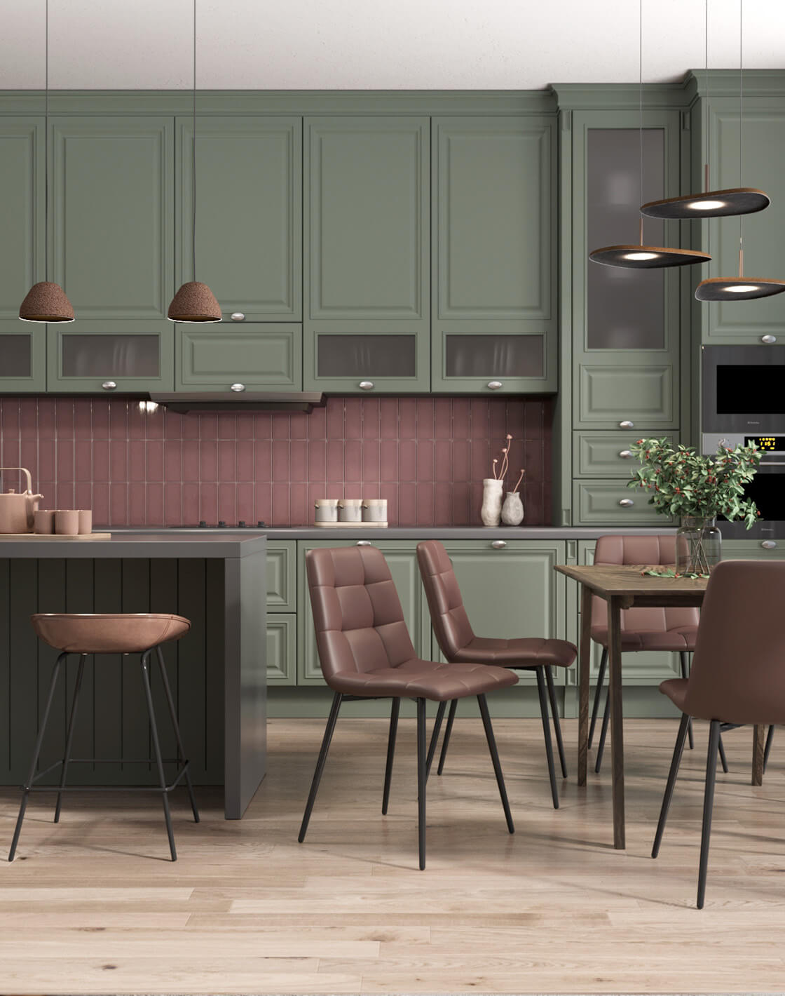 Стул Одди, Стол GUDI, Светильник подвесной Agato, Стул полубарный Фуриоса 