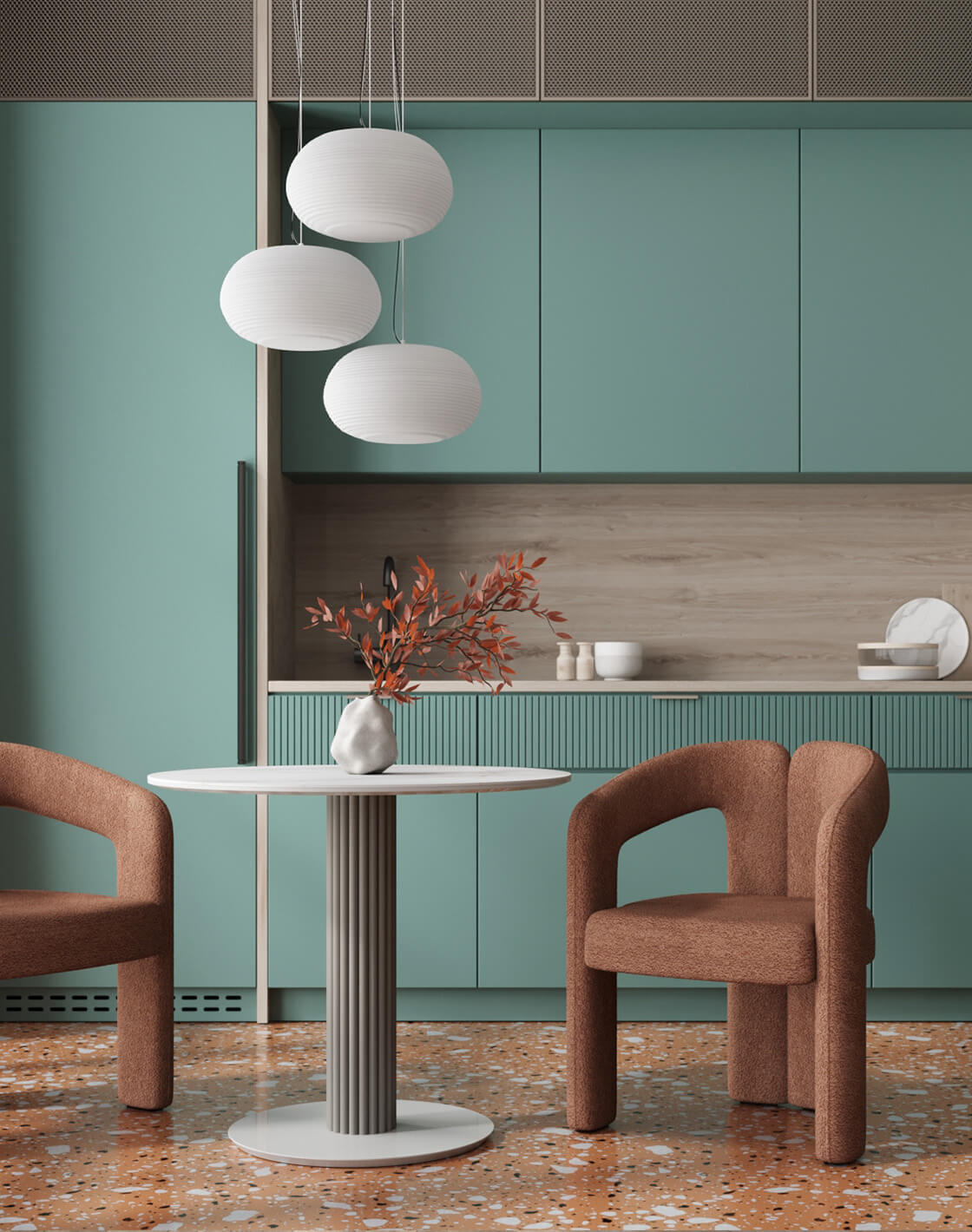 Стол Терралино, Стул Болинджер, Светильник подвесной Arden 