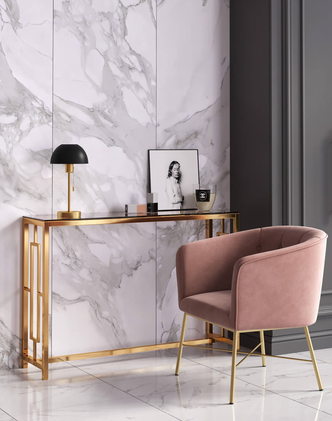 Кресло Шале, Консоль БРУКЛИН, Лампа настольная Aspen Кресло Шале, Консоль БРУКЛИН, Лампа настольная Aspen