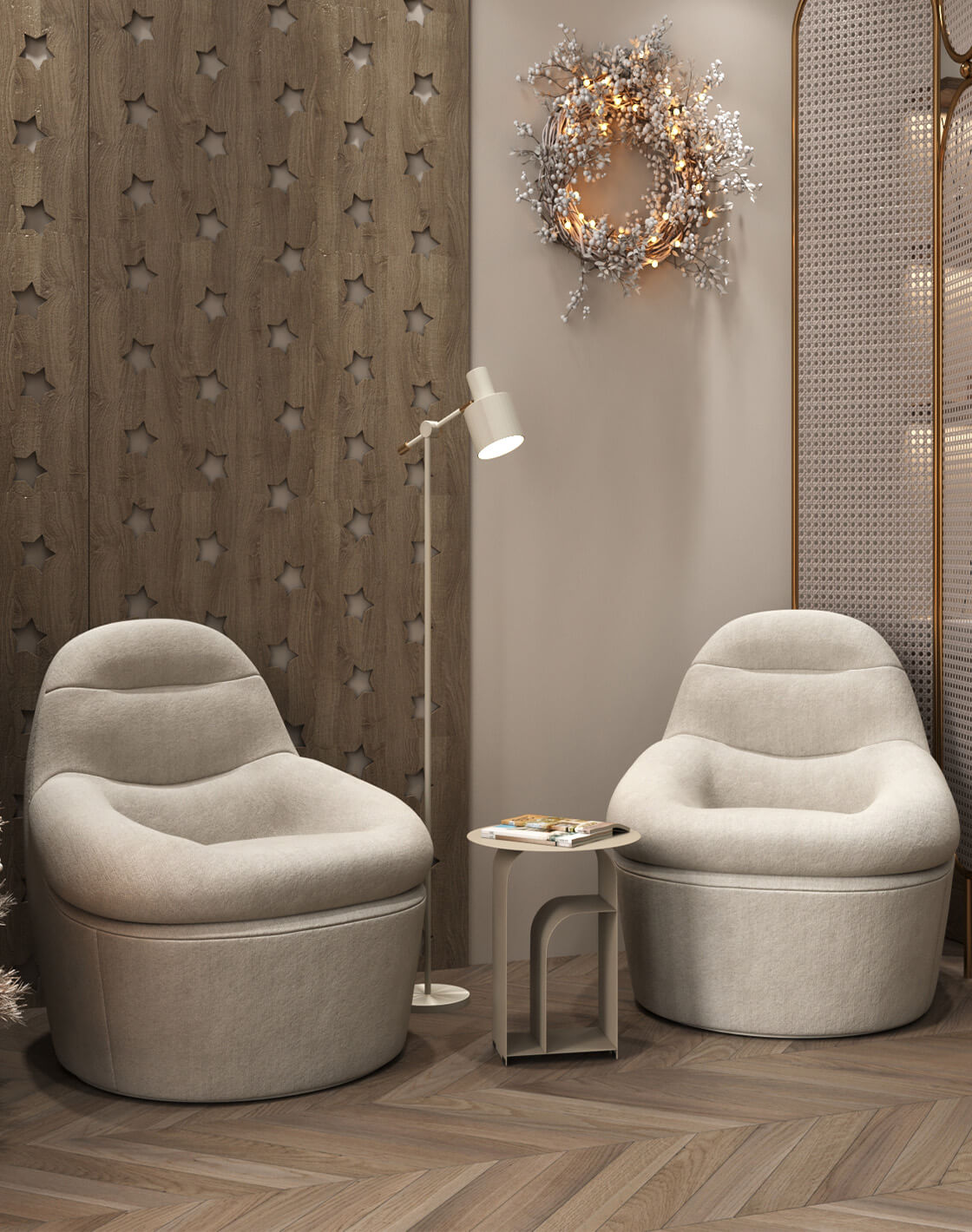 Кресло Fir,Торшер Artis,Журнальный столик Arwel 