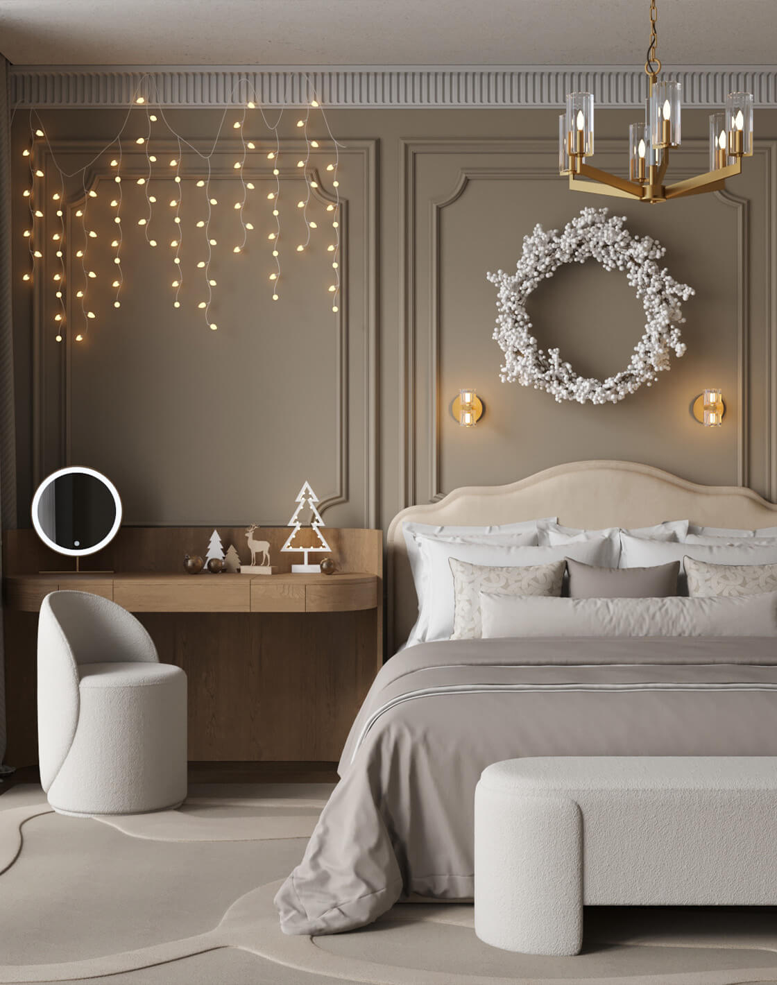 Пуф Loreen,Банкетка Taks,Люстра подвесная Brass,Светильник настенный Brass