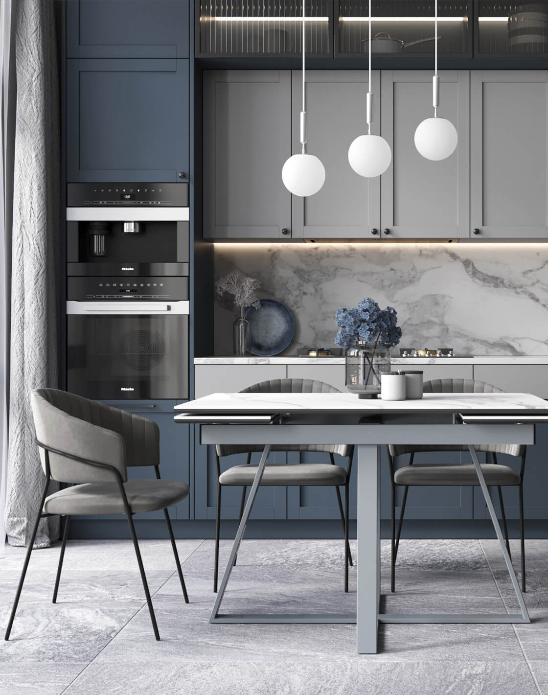 Стол Керас,Стул Бруно NEW,Светильник подвесной Scrumbel