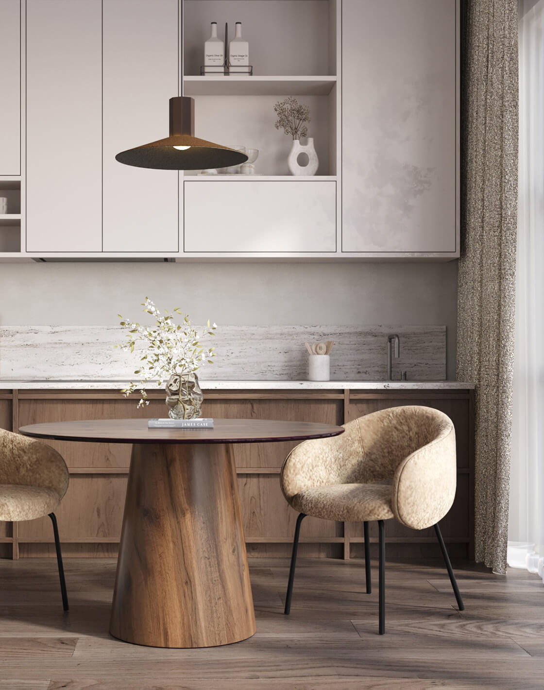 Стул Bren,Стол Стивенсон,Светильник подвесной Ontario