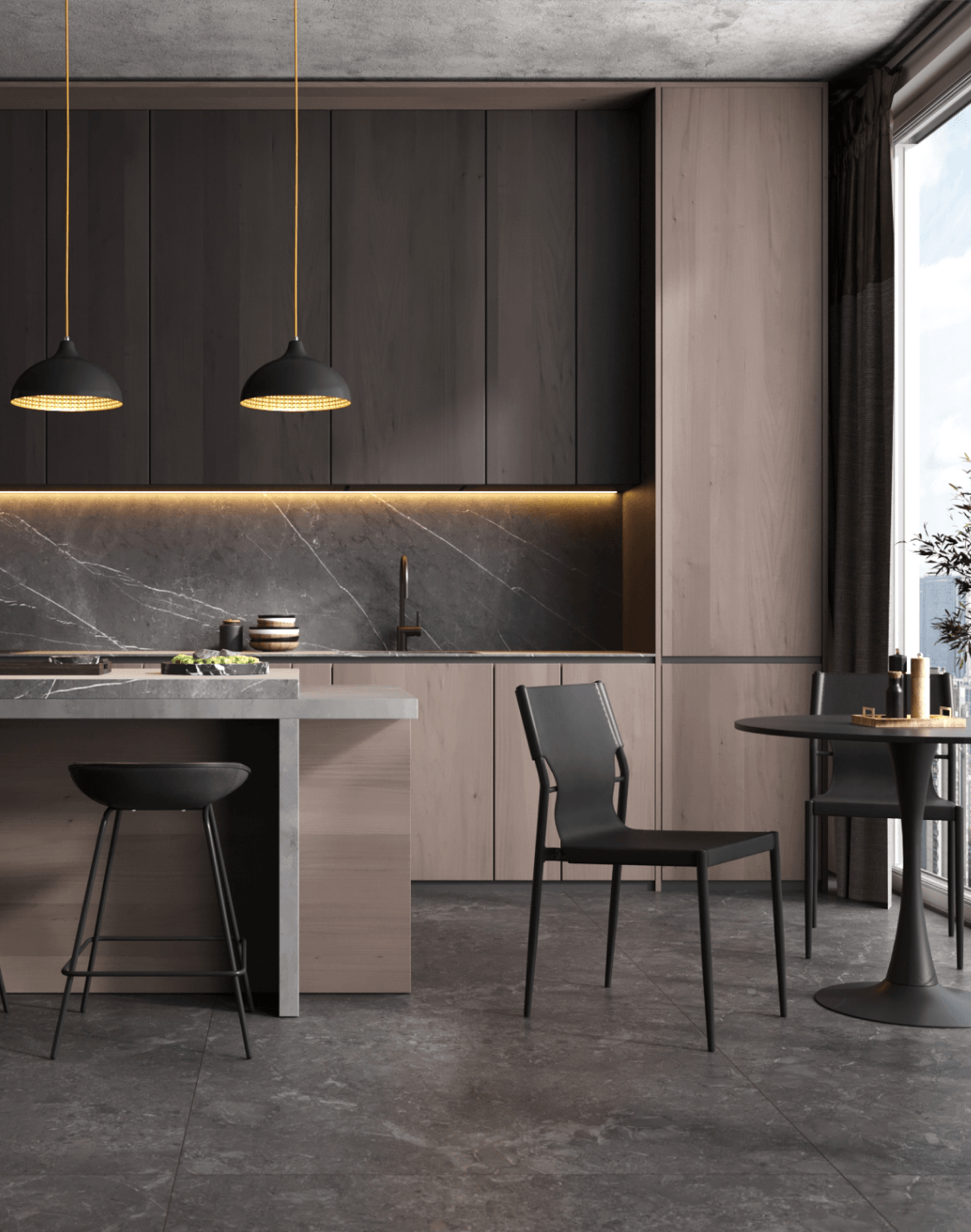 Стул West, Стол Tulip, Стул полубарный Фуриоса, Подвесной светильник Sega