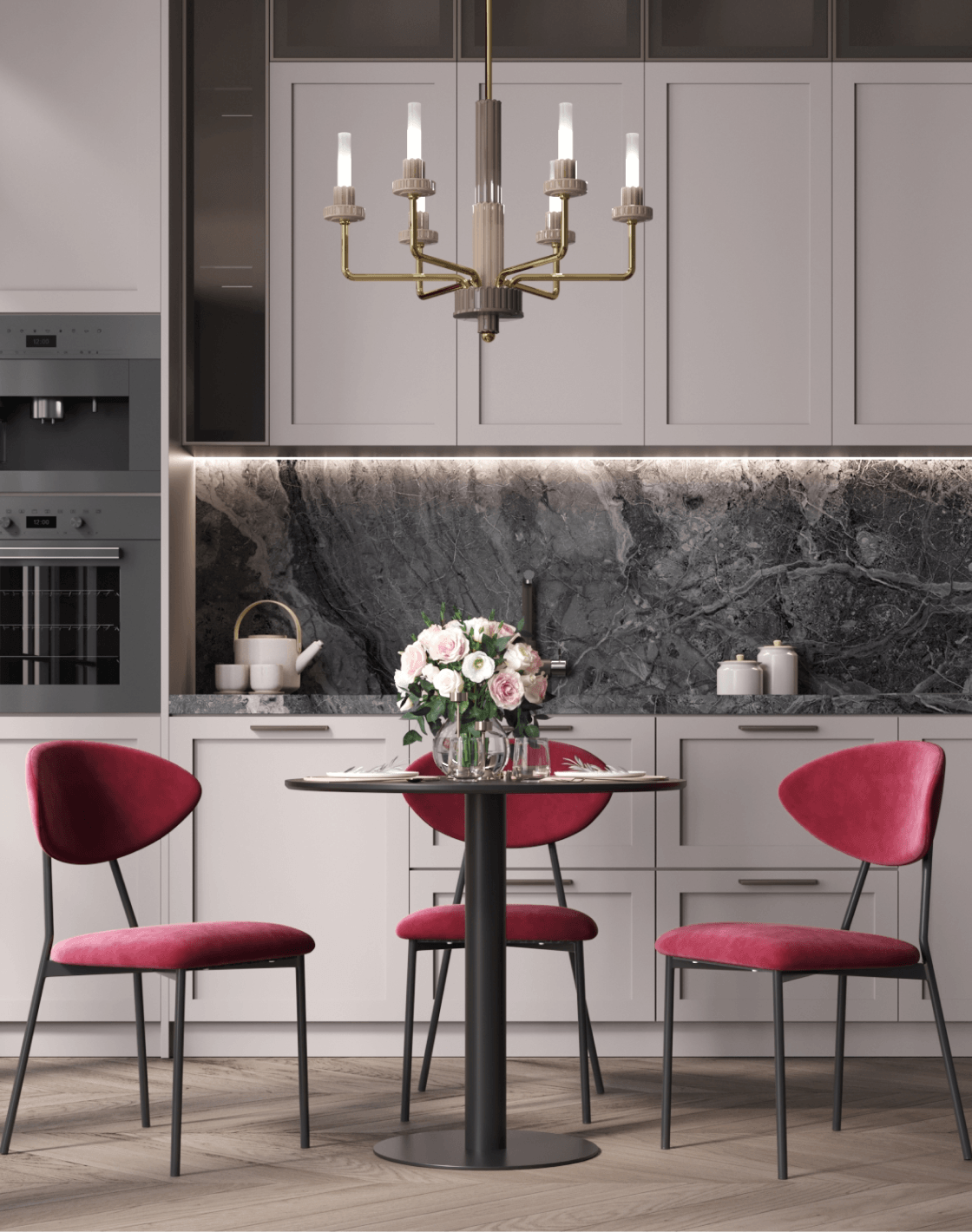 Стол Толедо,Стул Квинси, Люстра подвесная Atelieri