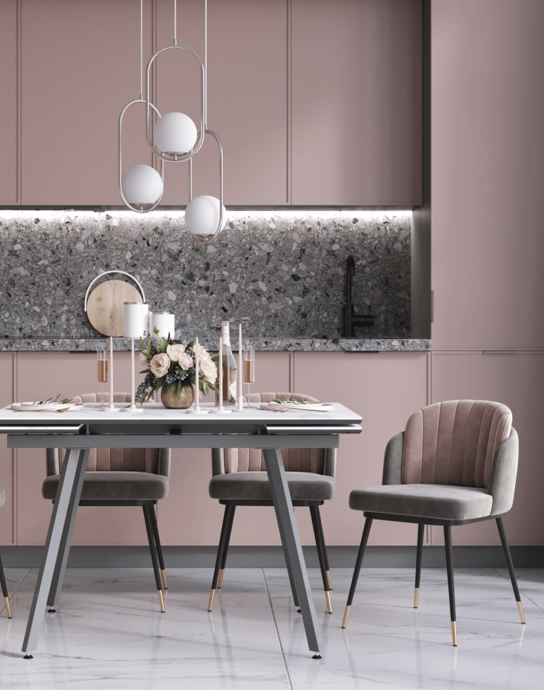 Стол Тайл,Стул Пенелопа, Светильник подвесной Klaster Стол Тайл,Стул Пенелопа, Светильник подвесной Klaster