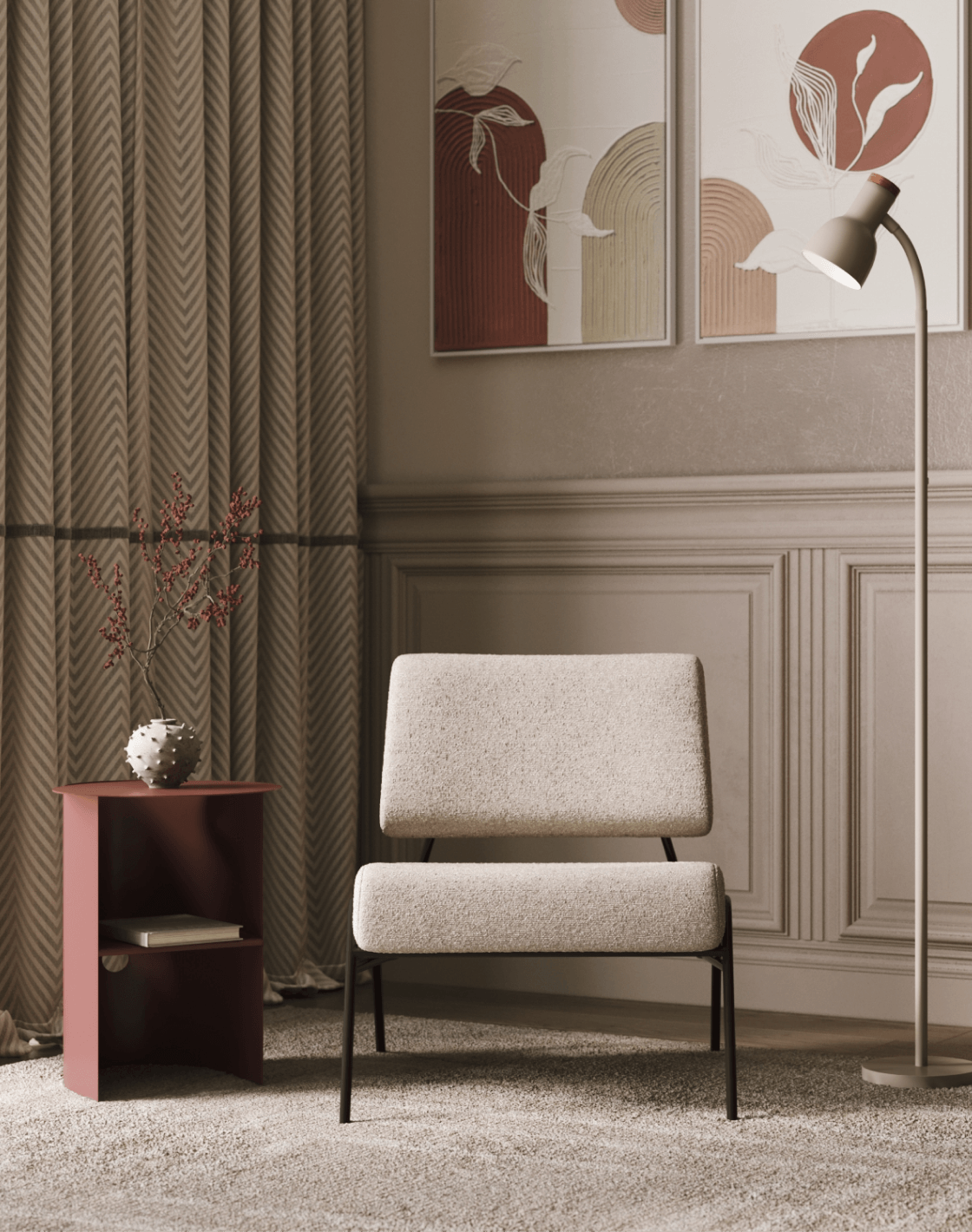 Торшер Shades, Кресло Теллинг, Журнальный столик Floire