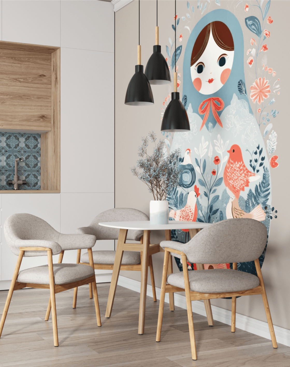 Стул Tavu, Стол Target, Светильник подвесной Toni