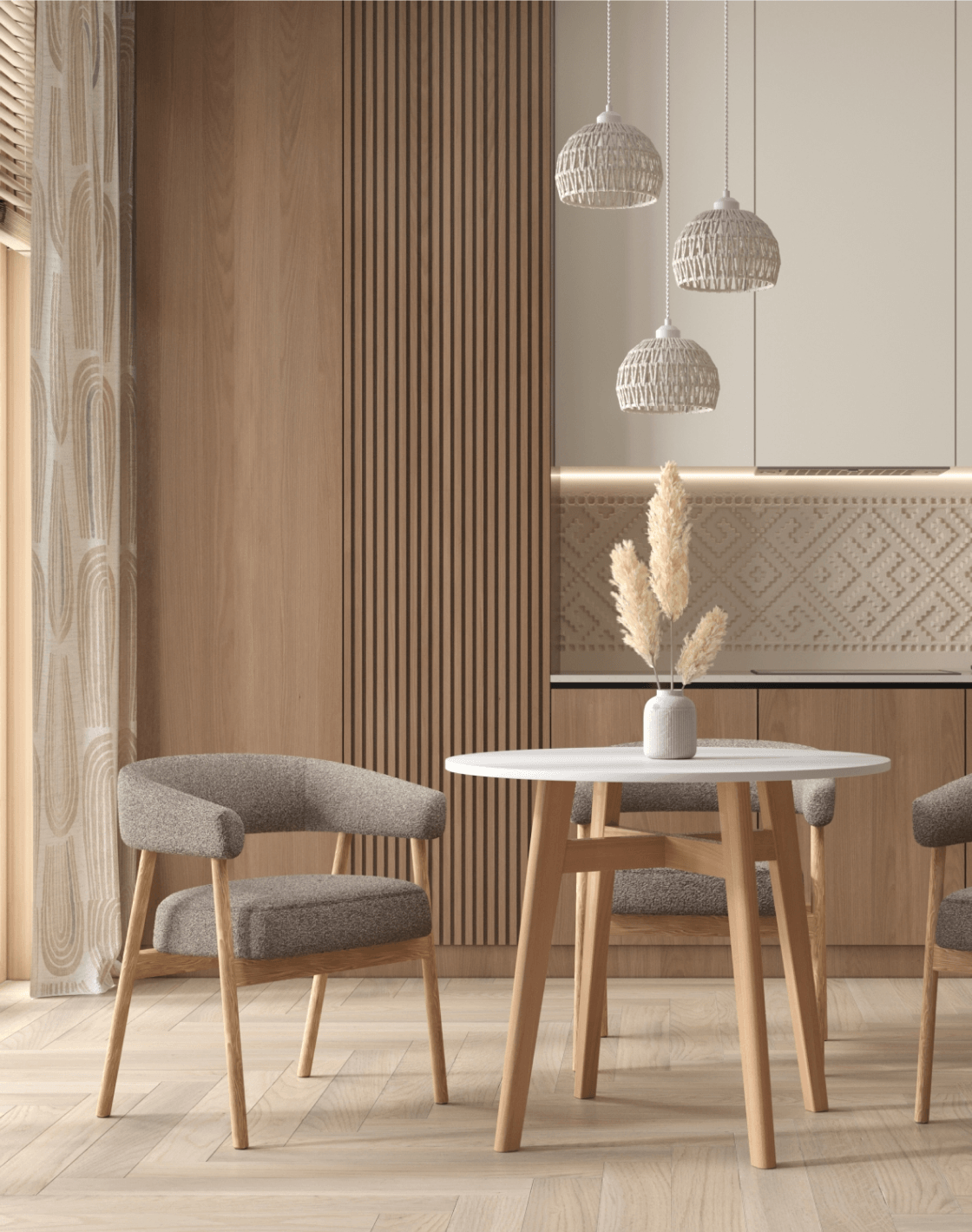 Стул Zubo, Стол Target Circle,Светильник подвесной Marly