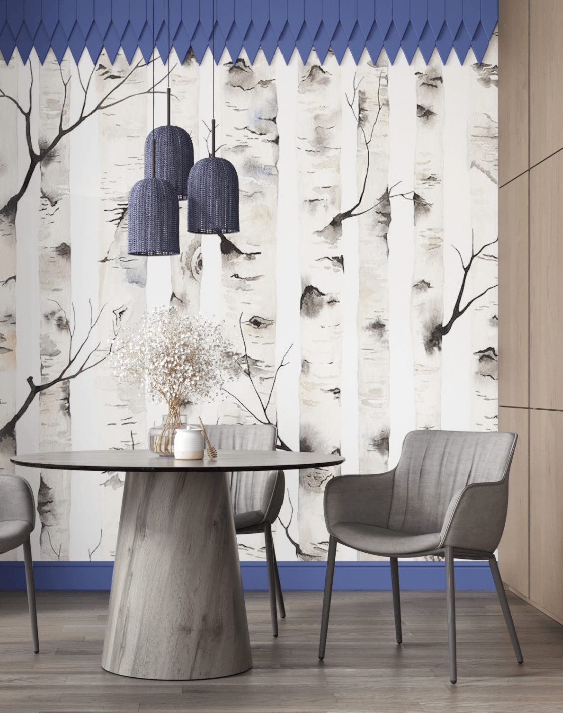 Стул Твигги, Стол Стивенсон,Светильник подвесной Yarn