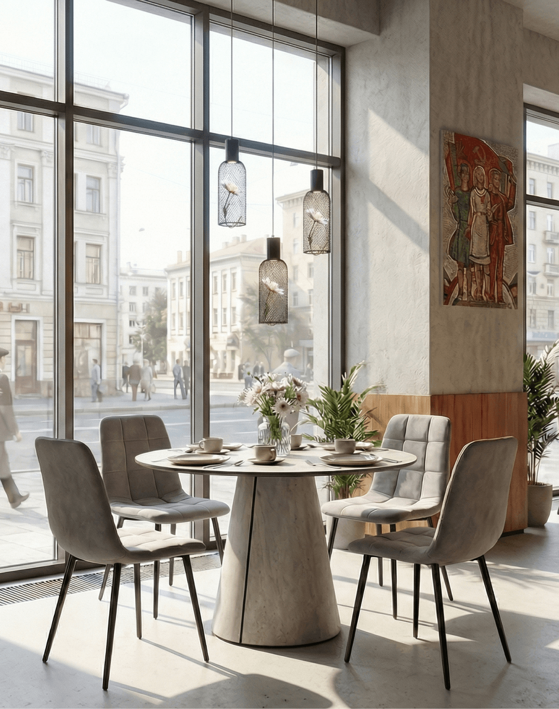 Стол Стивенсон,Стул Одди Original, Светильник подвесной светодиодный Opheli