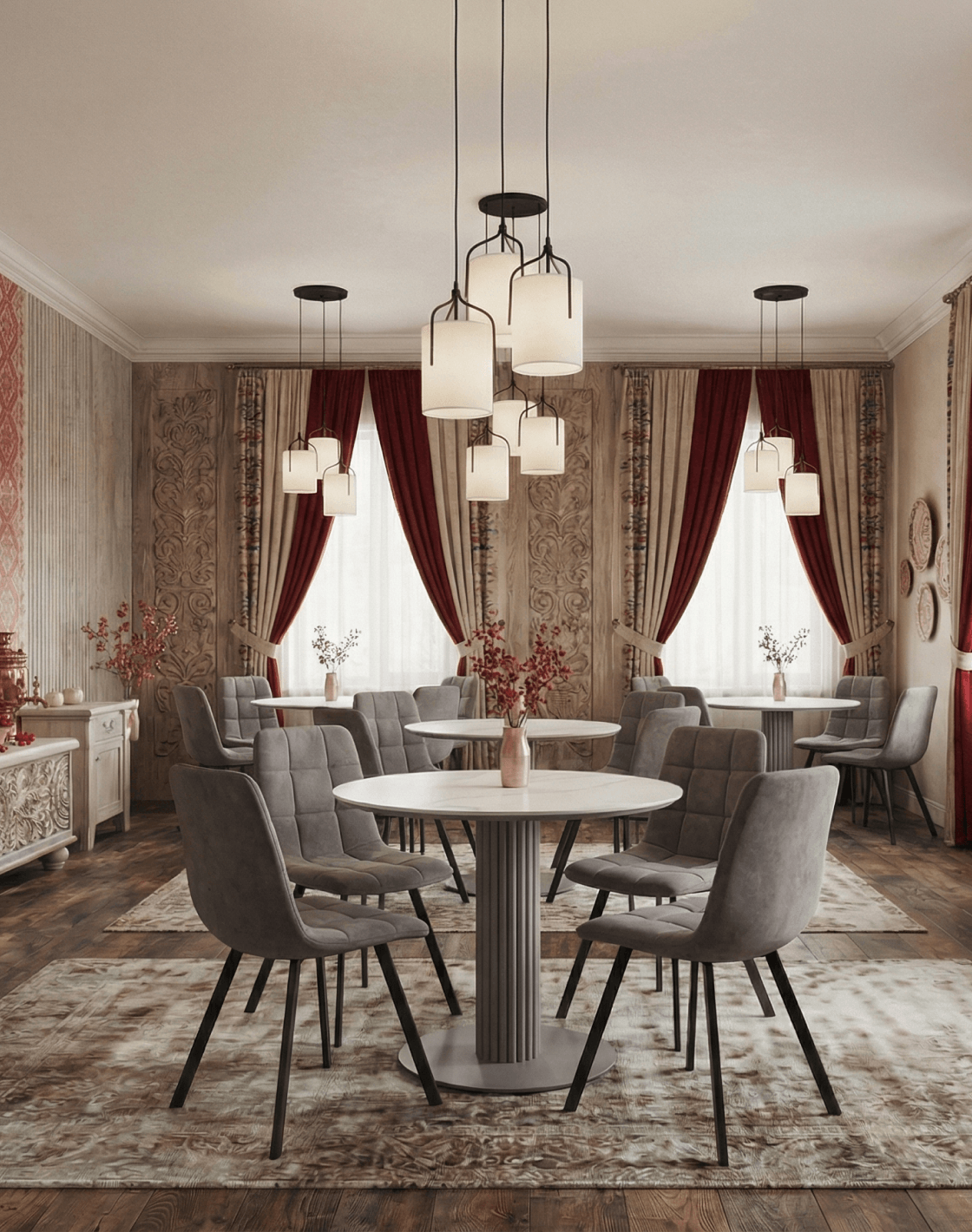 Стол Терралино, Светильник подвесной Inari,Стул Одди Original Square