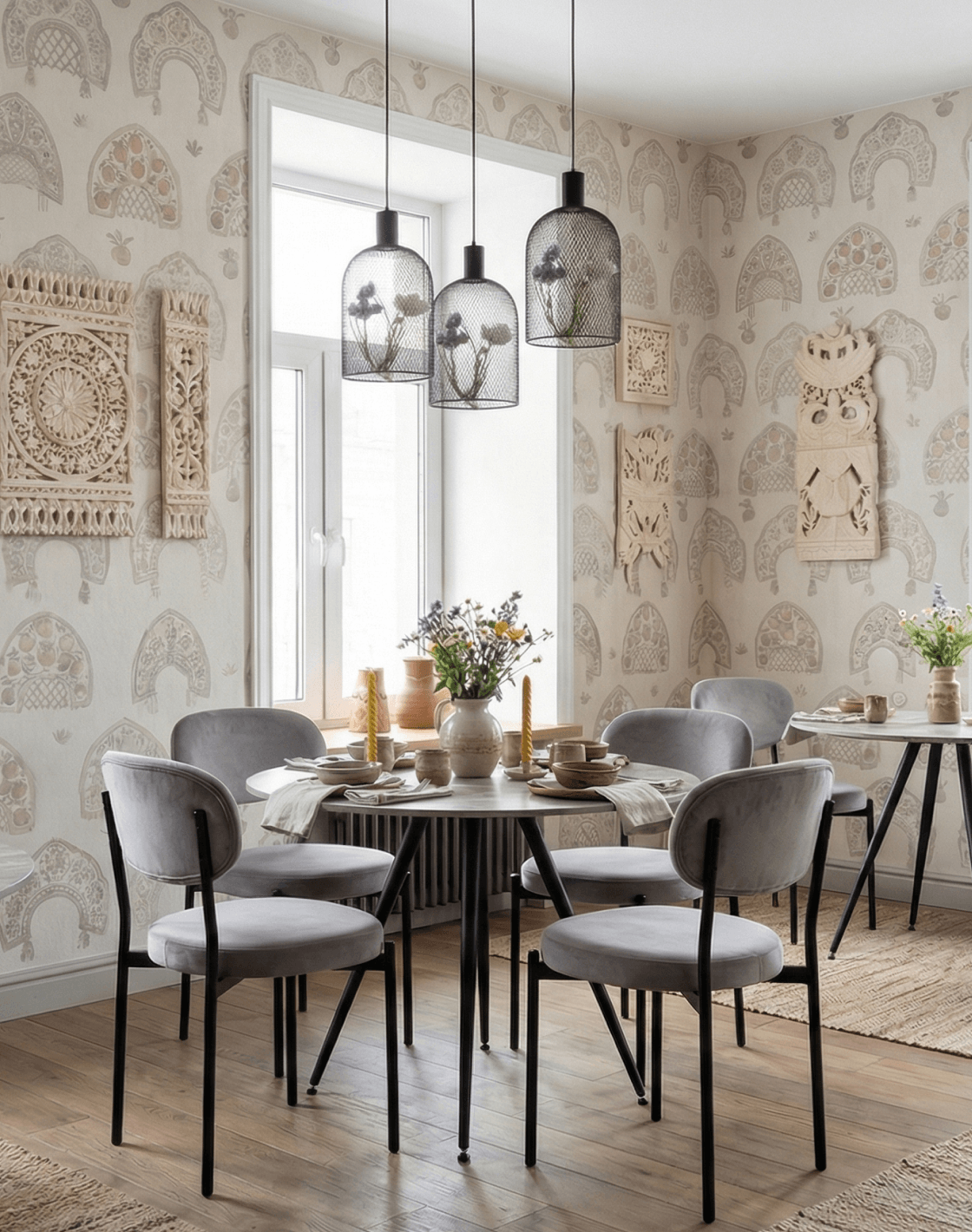 Стол Ники,Стул Бриф Original, Светильник подвесной Ophelia