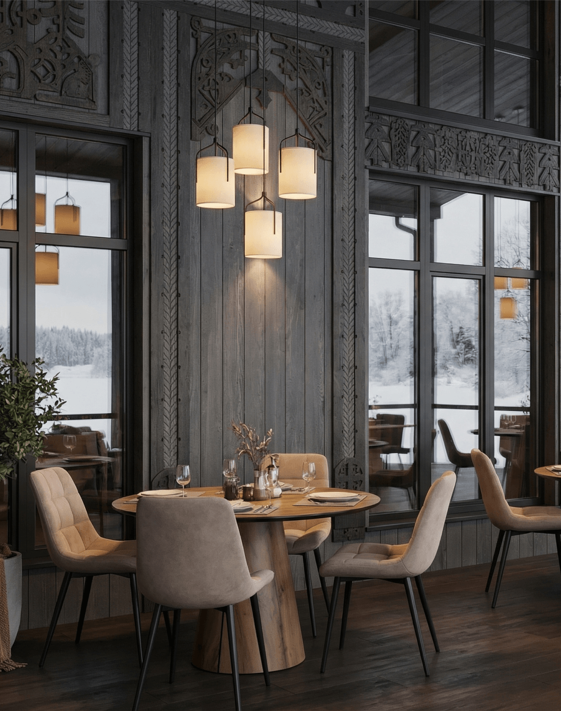 Стол Стивенсон,Стул Флекс Original, Светильник подвесной Inari