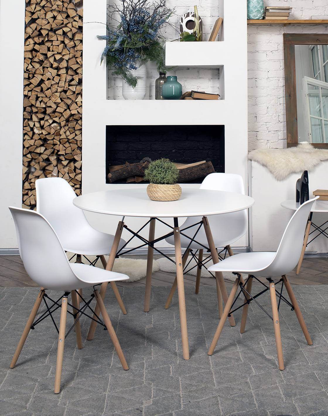 Обеденная группа DSW белая