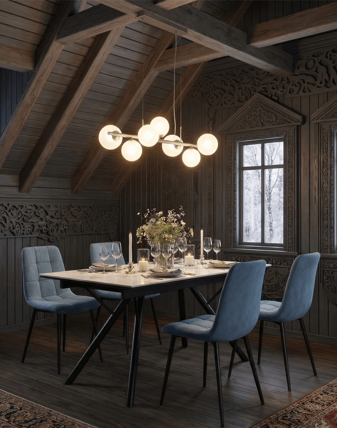 Стол Либертика,Стул Одди Original, Светильник подвесной Renny