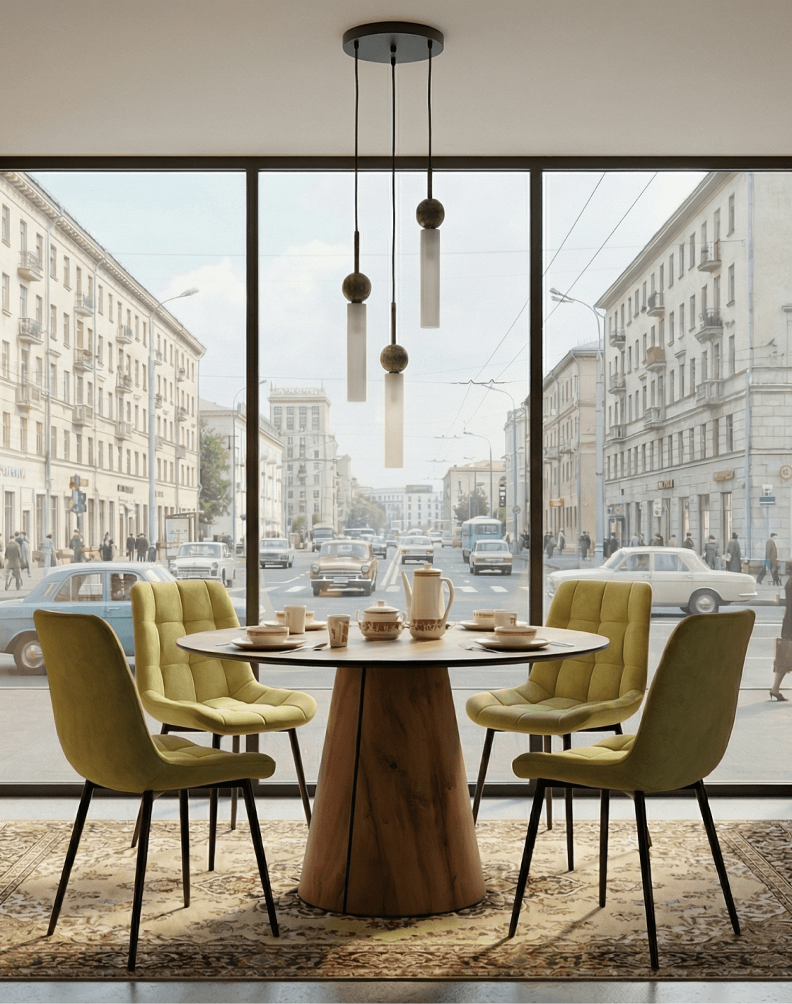 Стол Стивенсон,Стул Флекс Original, Светильник подвесной Illis