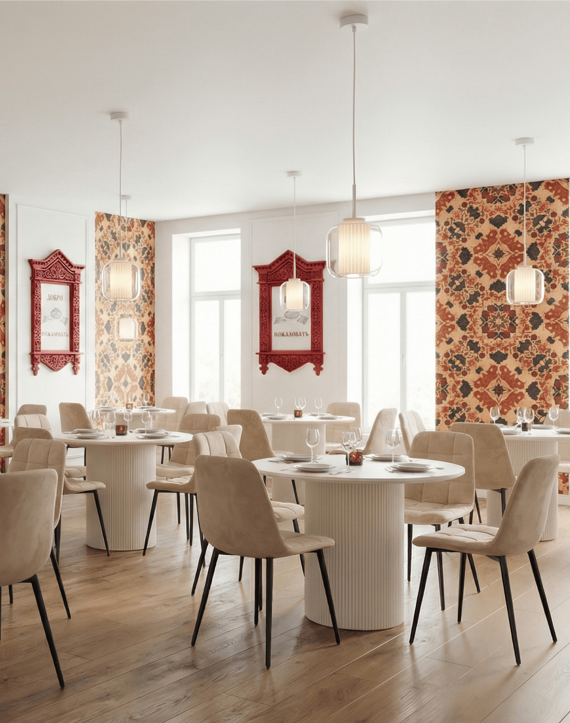 Стол Ballet,Стул Одди Original, Светильник подвесной Ember