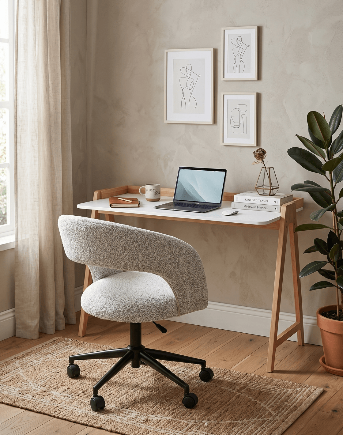 Кресло офисное Mia,Стол письменный Pyramid