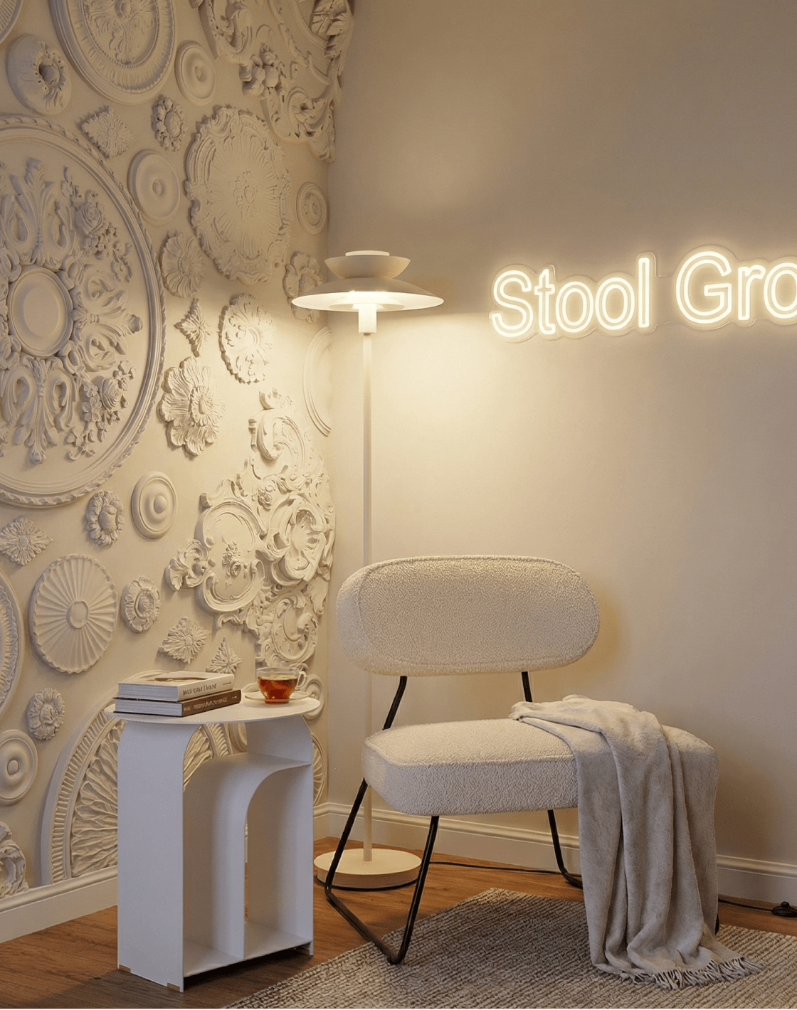 Кресло Kate,Торшер Shaggy,Журнальный столик Arwel