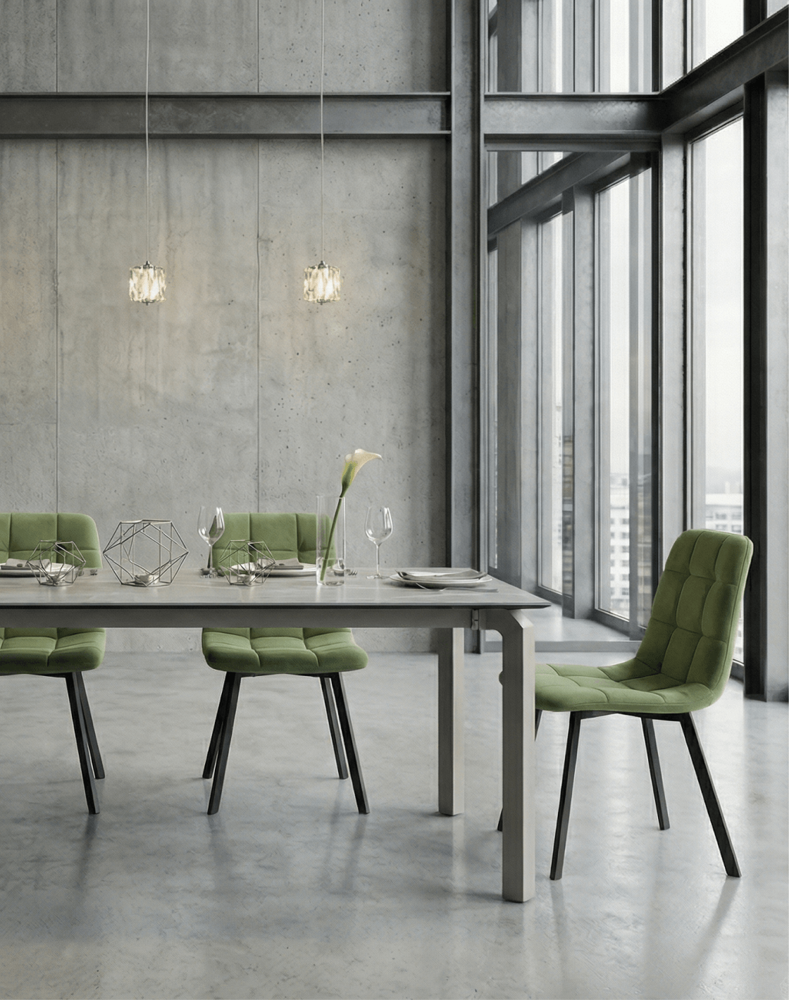 Стол Varden,Стул Одди Original Square,Светильник подвесной Prismique