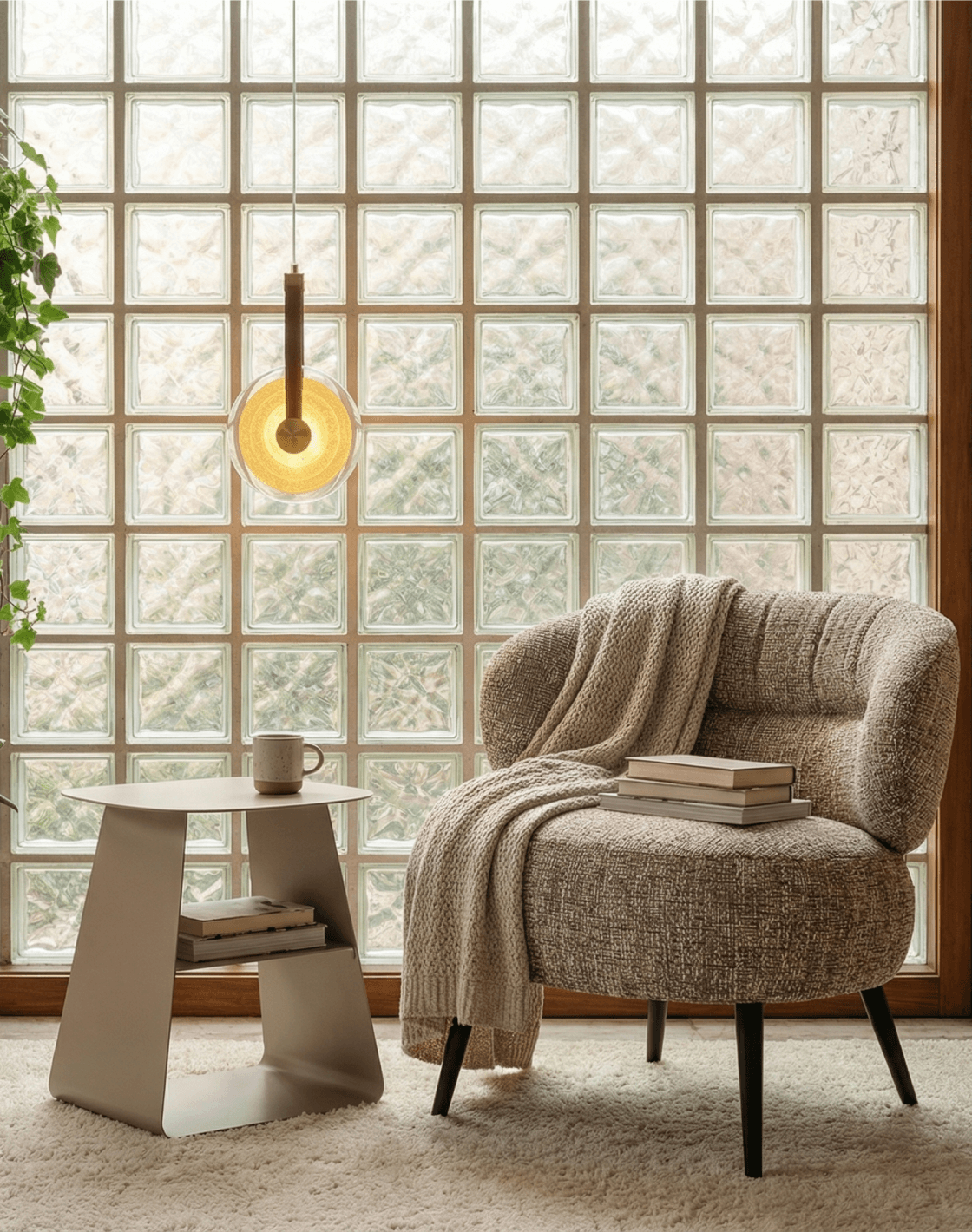 Кресло Rivo,Журнальный столик Leyre,Светильник подвесной Orbique