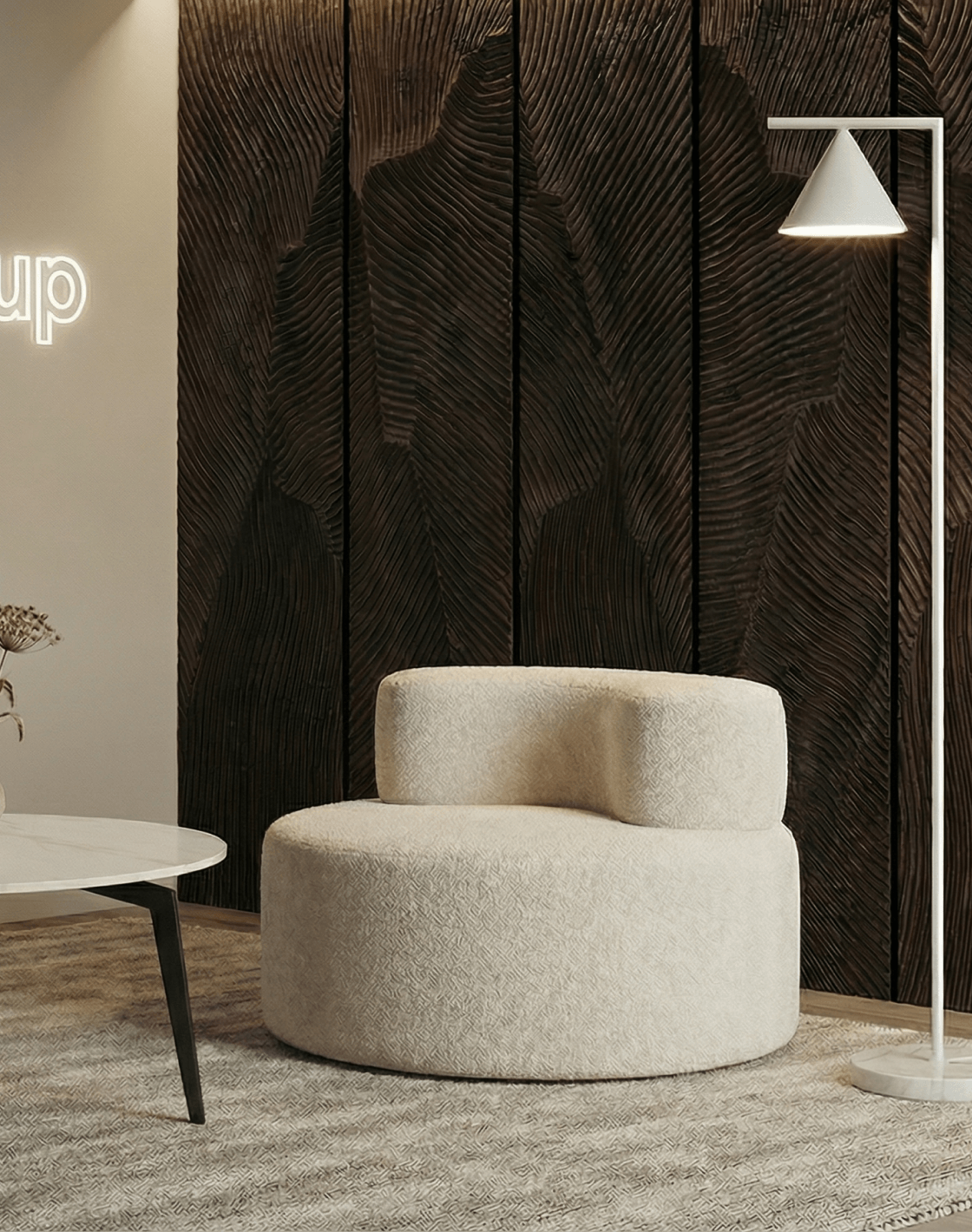 Торшер Omaha, Кресло PopLounge, Журнальный столик Aliara