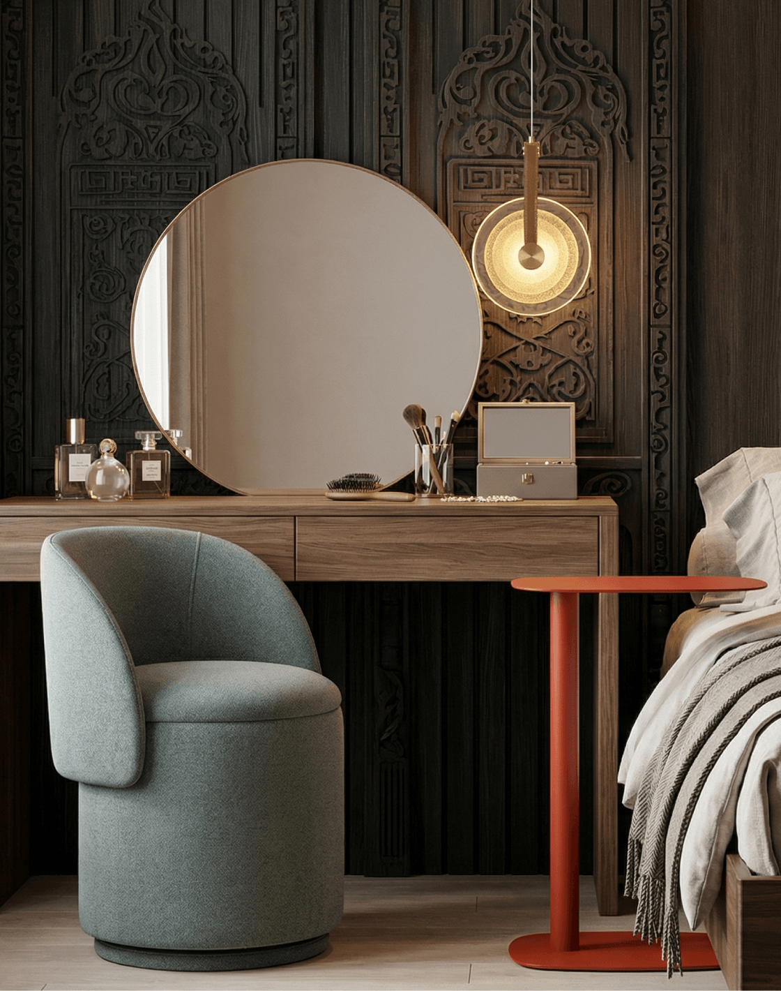 Пуф Таунсвилл, Журнальный столик Eanna, Светильник подвесной Orbique